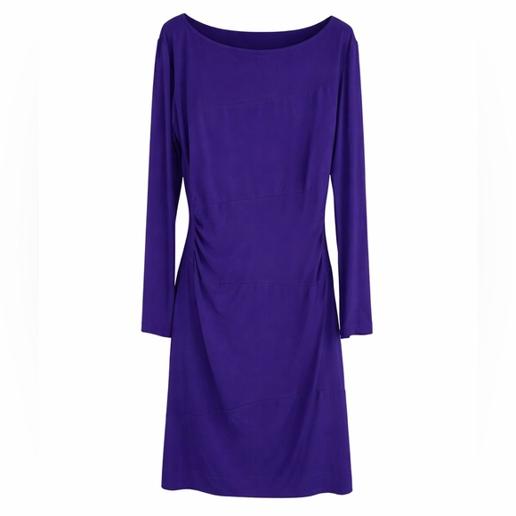 Diane Von Furstenberg Dresses & Skirts - Diane von Furstenberg Joy Dress Size 14 Purple Sheath Long Sleeve